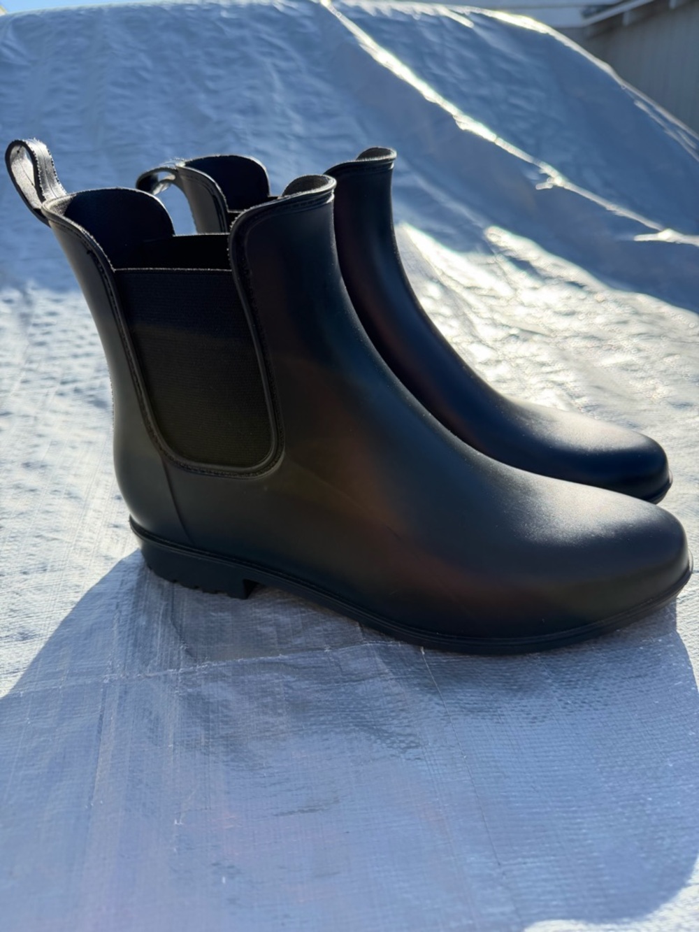 a new day Black Chelsea Rain Ankle Boots